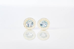 Pelagus Studs - Sterling Silver with Topaz