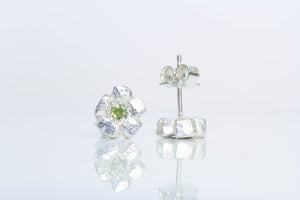 Flower Studs - Sterling Silver with Gemstones