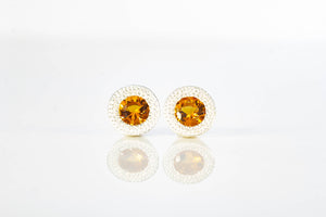 Pelagus Studs - Sterling Silver with Citrine