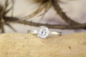 Pelagus Ring - Sterling Silver with White Zircon