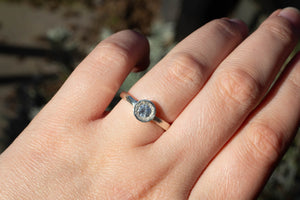 Pelagus Ring - Sterling Silver with White Zircon