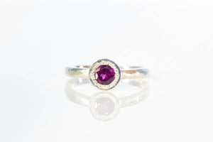 Pelagus Ring - Sterling Silver with Rhodolite Garnet