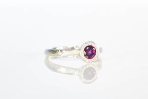 Pelagus Ring - Sterling Silver with Rhodolite Garnet