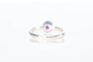 Pelagus Ring - Sterling Silver with Rhodolite Garnet