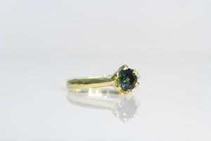 Vesta Ring - 14ct Yellow Gold with Green 0.76ct Sapphire