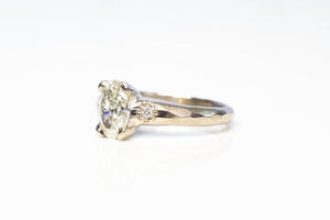 Eos Ring - 18ct White Gold with Oval Recycled Diamond