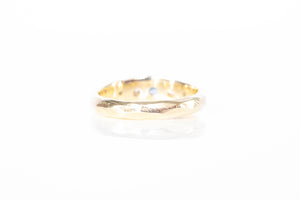 Hestia Ring - 9ct Yellow Gold with Blue Sapphire and Four Diamonds