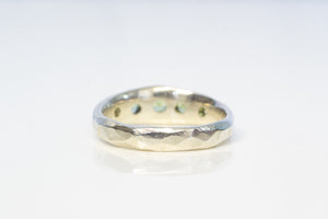 Hestia Ring - 9ct White Gold with Green Sapphires