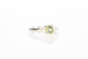 Mira Ring - 9ct White Gold with 0.66ct Light Green Sapphire