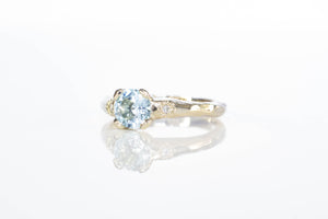 Mira Ring - 14ct White Gold with Sky Blue Aquamarine