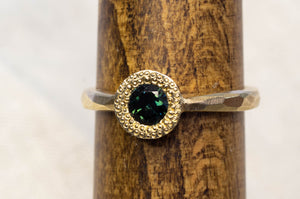 Pelagus Ring - 9ct Yellow Gold with Teal Queensland Sapphire