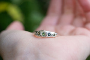 Hestia Ring - 9ct White Gold with Green Sapphires