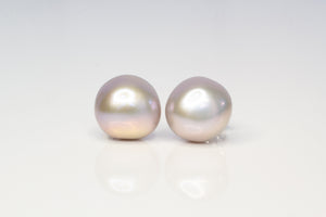 Baroque Pearl Studs - Silver - 10-12mm