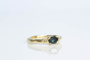 Argus Ring - 9ct Yellow Gold with Blue-Green Sapphire