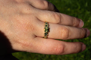 Orion Ring - 14ct Yellow Gold with Yellow-Green Sapphires