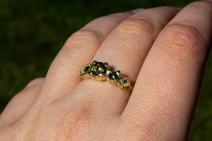 Orion Ring - 14ct Yellow Gold with Yellow-Green Sapphires