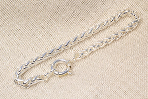 Wheat Bracelet Chain with Bolt Ring - 5mm -  Sterling Silver