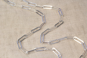 Paperclip Necklace Chain - Medium- Sterling Silver