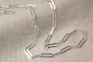 Paperclip Necklace Chain - Medium- Sterling Silver