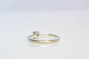 Droplet Ring - White Gold with Blue-Green Sapphire