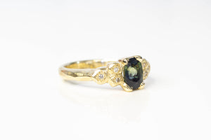 Oasis Ring - 9ct Yellow Gold with Green Sapphire and Diamonds