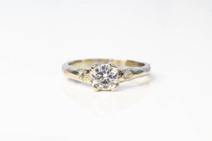 Mira Ring - 14ct White Gold with Moissanite and Diamonds