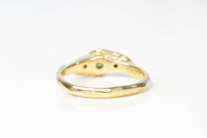 Frondis Ring - 9ct Yellow Gold with Green Sapphire & Diamonds