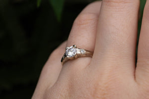 Mira Ring - 14ct White Gold with Moissanite and Diamonds