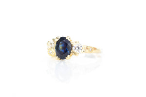 Cumulus Ring - 18ct Yellow Gold with Blue Sapphire and Diamonds