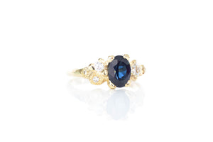 Cumulus Ring - 18ct Yellow Gold with Blue Sapphire and Diamonds