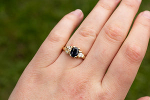 Cumulus Ring - 18ct Yellow Gold with Blue Sapphire and Diamonds