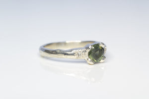 Mira Ring - 9ct White Gold with 0.76ct Green Sapphire