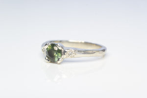 Mira Ring - 9ct White Gold with 0.76ct Green Sapphire