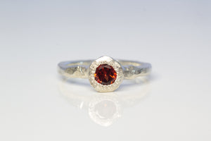 Neve Ring - Sterling Silver with Garnet