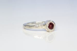 Neve Ring - Sterling Silver with Garnet