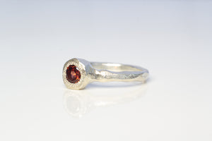 Neve Ring - Sterling Silver with Garnet