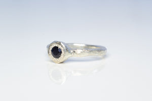 Neve Ring - Sterling Silver with Black Sapphire