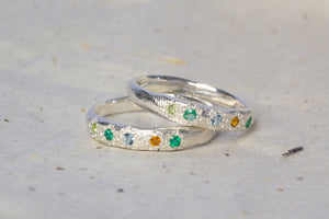 PEACE Band with Gemstones - Sterling Silver