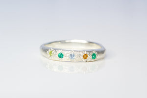 PEACE Band with Gemstones - Sterling Silver