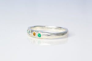 PEACE Band with Gemstones - Sterling Silver