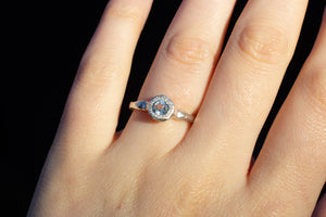 Neve Ring - Sterling Silver with Topaz