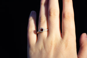 Neve Ring - Sterling Silver with Garnet