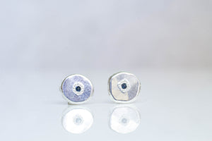 Vega Studs - Silver with Sapphires