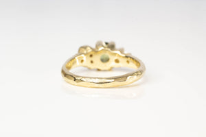 Cumulus Ring - 9ctYellow Gold with Green Sapphire and Diamonds