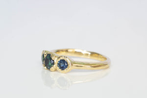 Hecate Ring - Yellow Gold with Blue and Green Sapphires