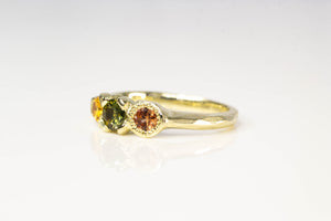 Hecate Ring - 14ct Yellow Gold with Sapphire, Garnet and Citrine