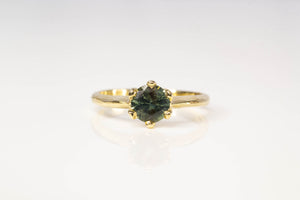 Vesta Ring - 18ct Yellow Gold with Green Sapphire