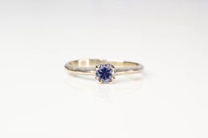 Droplet Ring - 14ct White Gold with Ceylon Sapphire