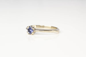 Droplet Ring - 14ct White Gold with Ceylon Sapphire