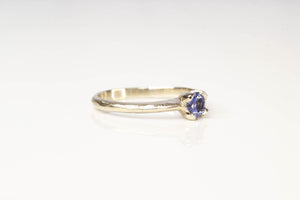 Droplet Ring - 14ct White Gold with Ceylon Sapphire